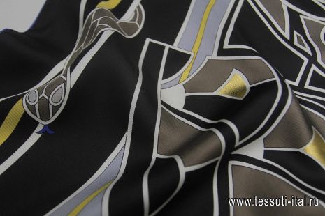 Платок 90*90см черно-золотой - итальянские ткани Тессутидея арт. F-6237
