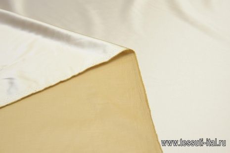Плательный атлас (о) светло-бежевый - итальянские ткани Тессутидея арт. 03-6484