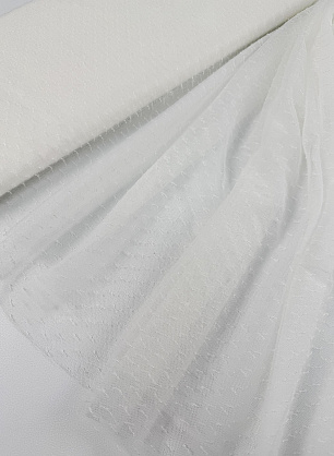 Кружевное полотно (о) сетка айвори с черточками - в интернет-магазине тканей Тессутидея арт. 03-7552