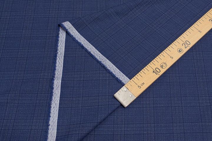 Костюмная (н) сине-бежевая клетка в стиле Loro Piana - итальянские ткани Тессутидея арт. 05-4156
