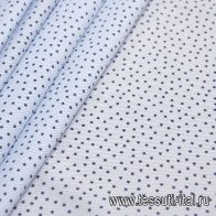 Сорочечная (н) синие цветы на бело-голубой полоске - итальянские ткани Тессутидея арт. 01-5693