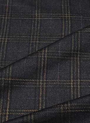 Костюмная (н) черно-желто-сиреневая клетка - в интернет-магазине тканей Тессутидея арт. 05-4650