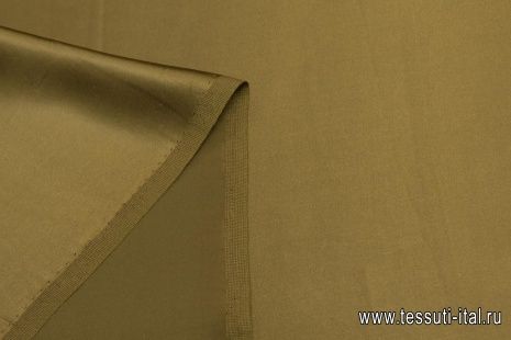 Шелк атлас (о) хаки - итальянские ткани Тессутидея арт. 10-2207