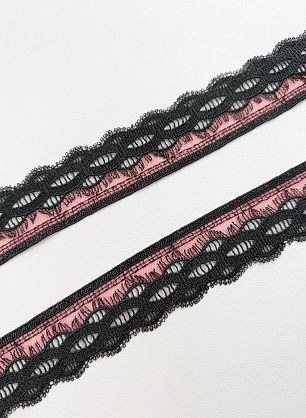 Кружево макраме (н) серое на красной сетке ш-4см - итальянские ткани Тессутидея.