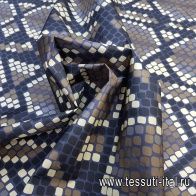 Плащевая (н) серо-коричнево-фиолетовый змеиный принт - итальянские ткани Тессутидея арт. 11-0365