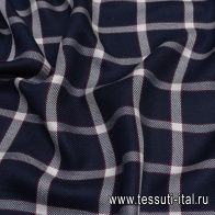 Лен костюмный (н) сине-бело-бордовая клетка - итальянские ткани Тессутидея арт. 16-0762