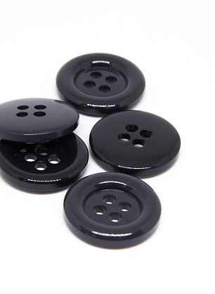 Пуговица пластик 4 прокола d-26мм темно-коричневая, темно-синяя, коричневая - итальянские ткани Тессутидея F-4748