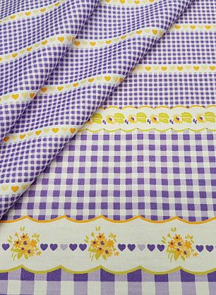 Плательная (н) бело-сиреневая стилизованная клетка и полоска - в интернет-магазине тканей Тессутидея арт. 01-4147