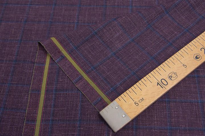 Костюмная (н) бордово-синяя клетка Loro Piana - итальянские ткани Тессутидея арт. 05-3967