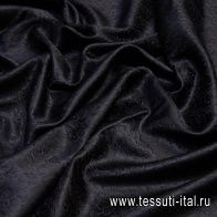 Шелк жаккард (о) черный - итальянские ткани Тессутидея арт. 10-0818