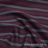 Сорочечная (н) черно-серо-бордовая полоска  - итальянские ткани Тессутидея арт. 01-6399