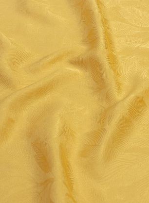 Шелк дама (о) желтый с тиснеными листьями - в интернет-магазине тканей Тессутидея арт. 10-2509