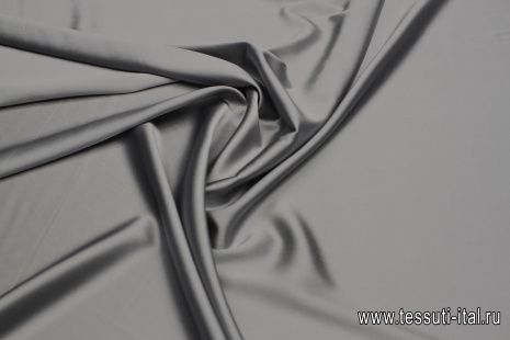 Шелк атлас стрейч (о) серый 16 мом - итальянские ткани Тессутидея арт. 10-3414