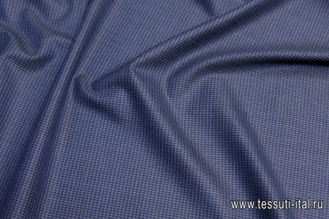 Костюмная (н) мелкая серо-синяя гусиная лапка - итальянские ткани Тессутидея арт. 05-3800