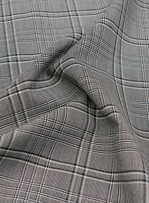 Костюмная (н) черно-белая стилизованная клетка - в интернет-магазине тканей Тессутидея арт. 05-4494