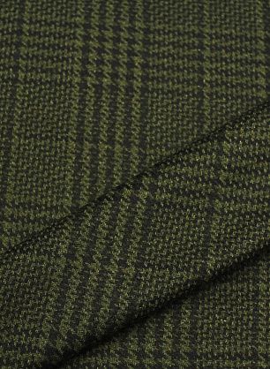 Костюмная (н) черно-зеленая стилизованная клетка - в интернет-магазине тканей Тессутидея арт. 05-4563