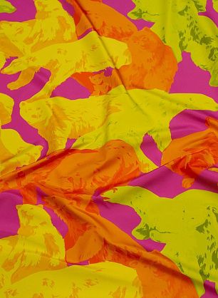 Плащевая с водоотталкивающим покрытием (н) медведи на розовом - в интернет-магазине тканей Тессутидея арт. 11-0489