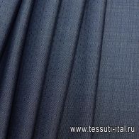Костюмная дабл (н) синяя в мелкий горох - итальянские ткани Тессутидея арт. 05-3315