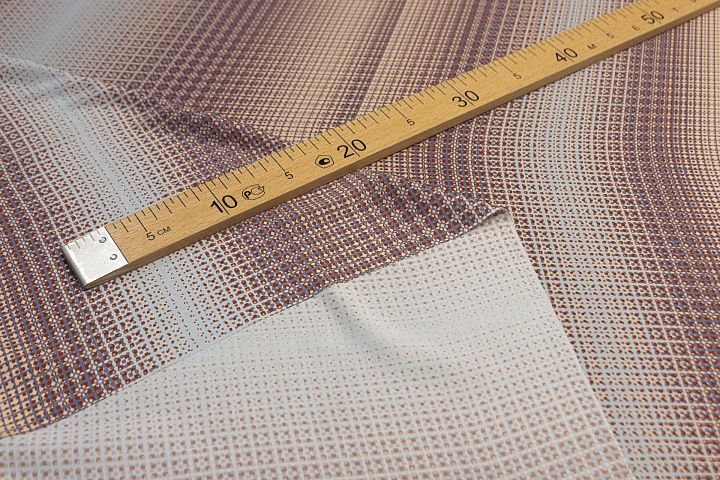 Плательная (н) сине-коричневый орнамент на светло-голубом в стиле Armani - итальянские ткани Тессутидея арт. 03-6242