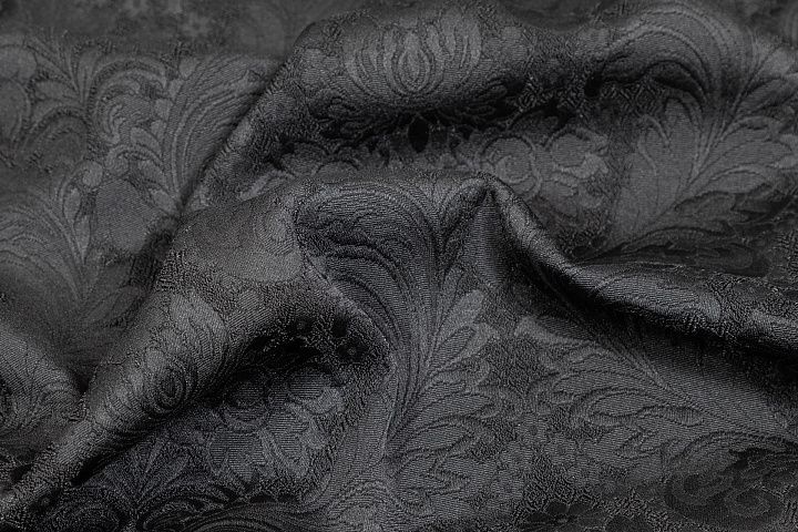 Жаккард стрейч (о) черный - итальянские ткани Тессутидея арт. 03-7242