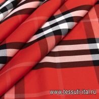 Хлопок (н) красно-беро-черная клетка в стиле Burberry - итальянские ткани Тессутидея арт. 01-5750