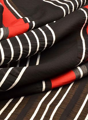 Плательная (н) красно-черно-белая полоска - в интернет-магазине тканей Тессутидея арт. 01-4765