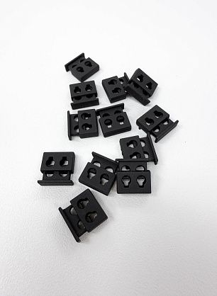 Фиксатор металл черный прорезиненый - итальянские ткани Тессутидея F-7188