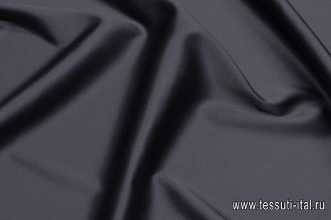 Шелк атлас стрейч (о) черный - итальянские ткани Тессутидея арт. 10-2905