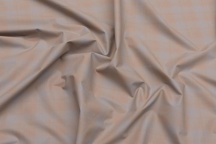 Сорочечная (н) серо-бежевая клетка - итальянские ткани Тессутидея арт. 01-6982