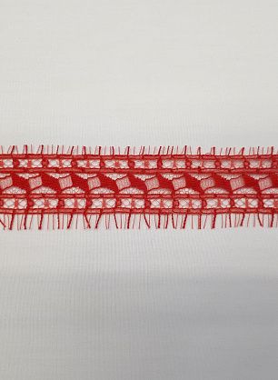 Кружево (о) красное ш-3см Jean Bracq - в интернет-магазине тканей Тессутидея арт. 03-5300