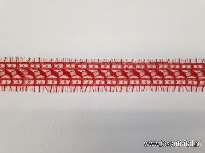 Кружево (о) красное ш-3см Jean Bracq - итальянские ткани Тессутидея арт. 03-5300