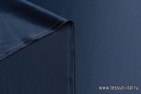 Шелк атлас (о) темно-синий - итальянские ткани Тессутидея арт. 10-2633