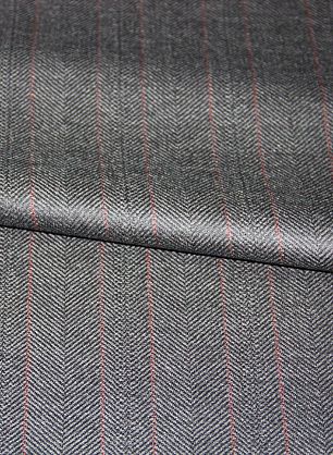 Пальтовая елочка double (н) серая с красной полосой - в интернет-магазине тканей Тессутидея арт. 09-0963