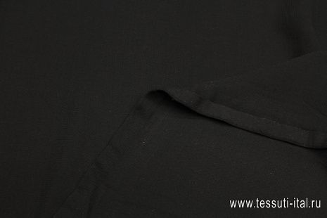 Костюмная креп двухслойная (о) черная - итальянские ткани Тессутидея арт. 05-4569
