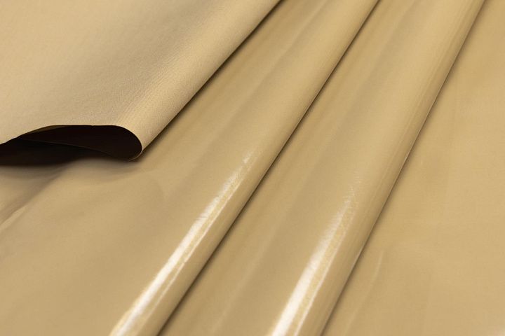 Плащевая с водоотталкивающим покрытием (о) бежевая в стиле Burberry - итальянские ткани Тессутидея арт. 11-0394