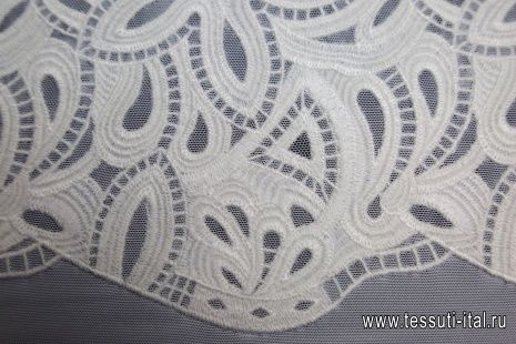 Кружево на сетке (о) белое Ermanno Scervino - итальянские ткани Тессутидея арт. 03-4304
