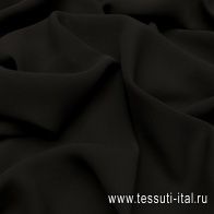 Крепдешин дабл (о) черный - итальянские ткани Тессутидея арт. 02-7646