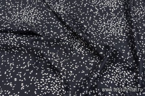 Плательная вискоза (н) белые вкрапления на черном  - итальянские ткани Тессутидея арт. 04-1489