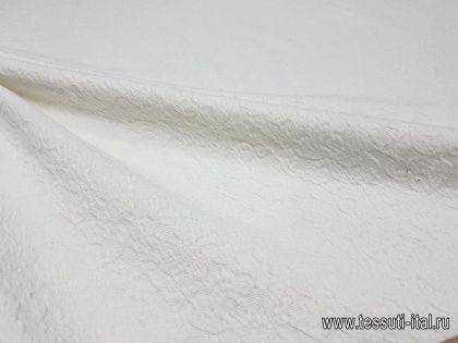 Трикотаж фактурный (о) белый - итальянские ткани Тессутидея арт. 13-1189