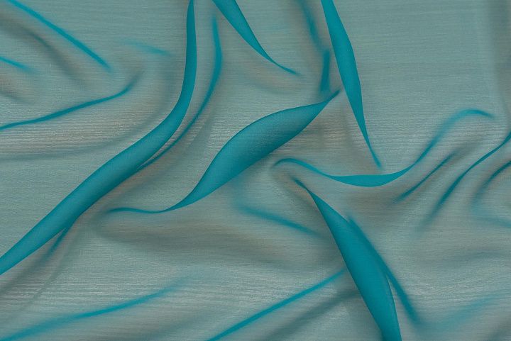 Шифон (о) темно-бирюзовый - итальянские ткани Тессутидея арт. 10-2876