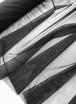 Сетка плательная бистрейч (о) черная - в интернет-магазине тканей Тессутидея арт. 03-7617