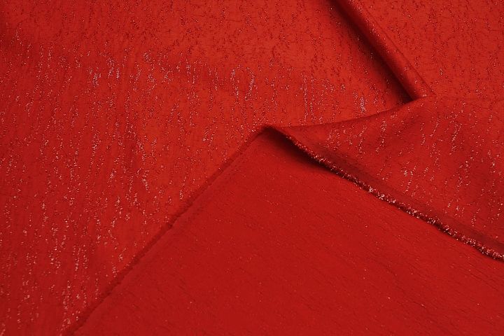 Жаккард с люрексом (о) красный - итальянские ткани Тессутидея арт. 03-7006