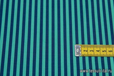 Сорочечная (н) бирюзово-синяя полоска - итальянские ткани Тессутидея арт. 01-6103
