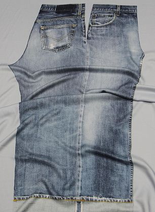 Плательная вискоза купон (2,5м) (н) детали джинс на голубом - в интернет-магазине тканей Тессутидея арт. 04-1633