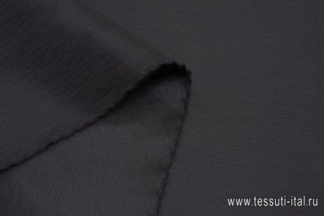 Плательная стрейч фактурная (о) черная - итальянские ткани Тессутидея арт. 03-6622