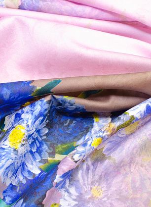 Хлопок (н) крупный цветочный орнамент на розовом - в интернет-магазине тканей Тессутидея арт. 01-5152