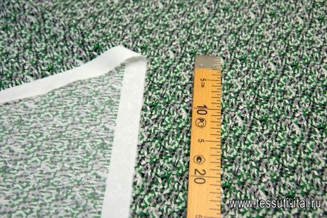 Сорочечная (н) серо-зеленый геометрический принт - итальянские ткани Тессутидея арт. 01-5859