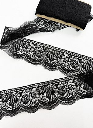 Кружево ш-10,5см черное - в интернет-магазине тканей Тессутидея арт. 03-7452