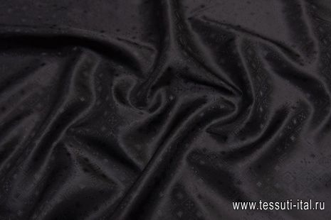 Подкладочная жаккард (о) черная - итальянские ткани Тессутидея арт. 08-1119