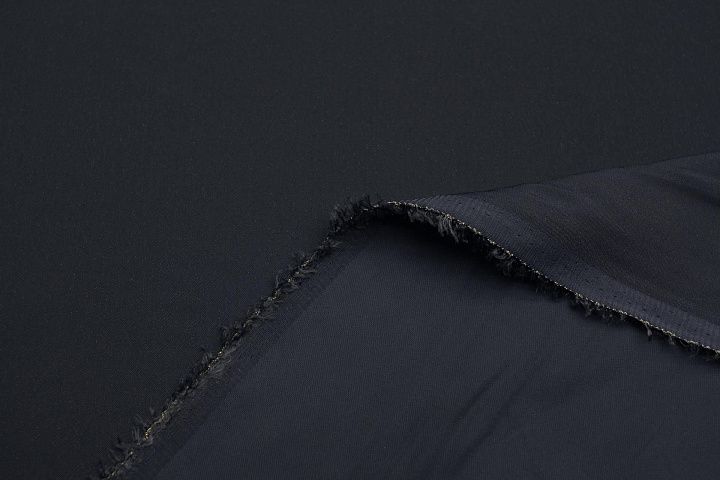 Плательная вискоза стрейч (о) темно-синяя - итальянские ткани Тессутидея арт. 04-1770